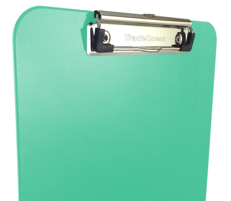 Trade Quest Plastic Clipboard Opaque Color Letter Size Low Profile Clip (Pack of 6) (Sea Green) - Image 2